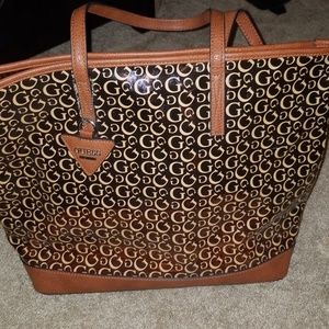 Guess vinyl tote